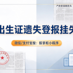 广西出生证登报挂失线上可以办理吗？报纸有效期多久？